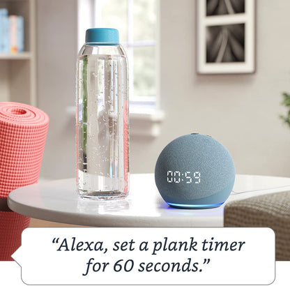 Echo Dot (4th Generation) | Smart Speaker with Clock and Alexa | Glacier White Finish